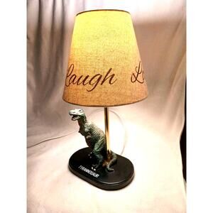 2007 VINTG Lamp Dinosaur Ceramic Tyrannosaurus Light Added Lamp Shade Realistic